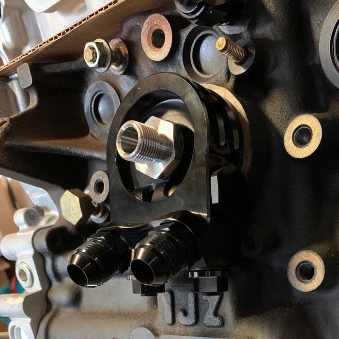 battle-bee-thermostatic-oil-filter-adapter-installed